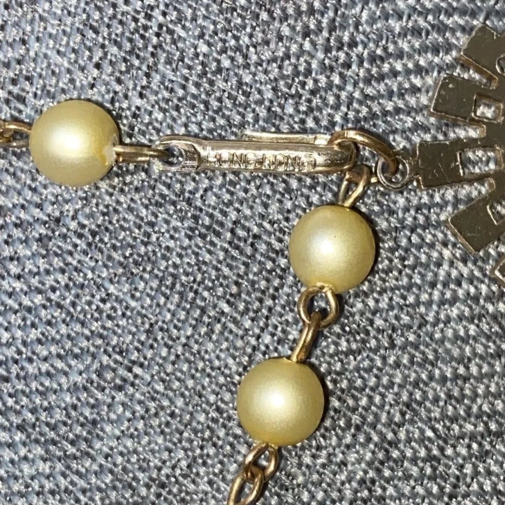 Vintage HONG KONG 3 Strand Yellows & Gold Colors Beaded Necklace